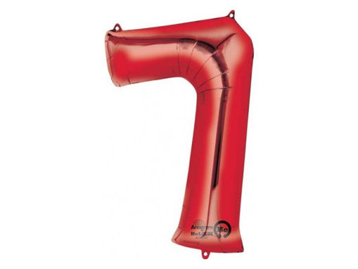 Picture of FOIL BALLOON NUMBER 7 RED 34 INCH
